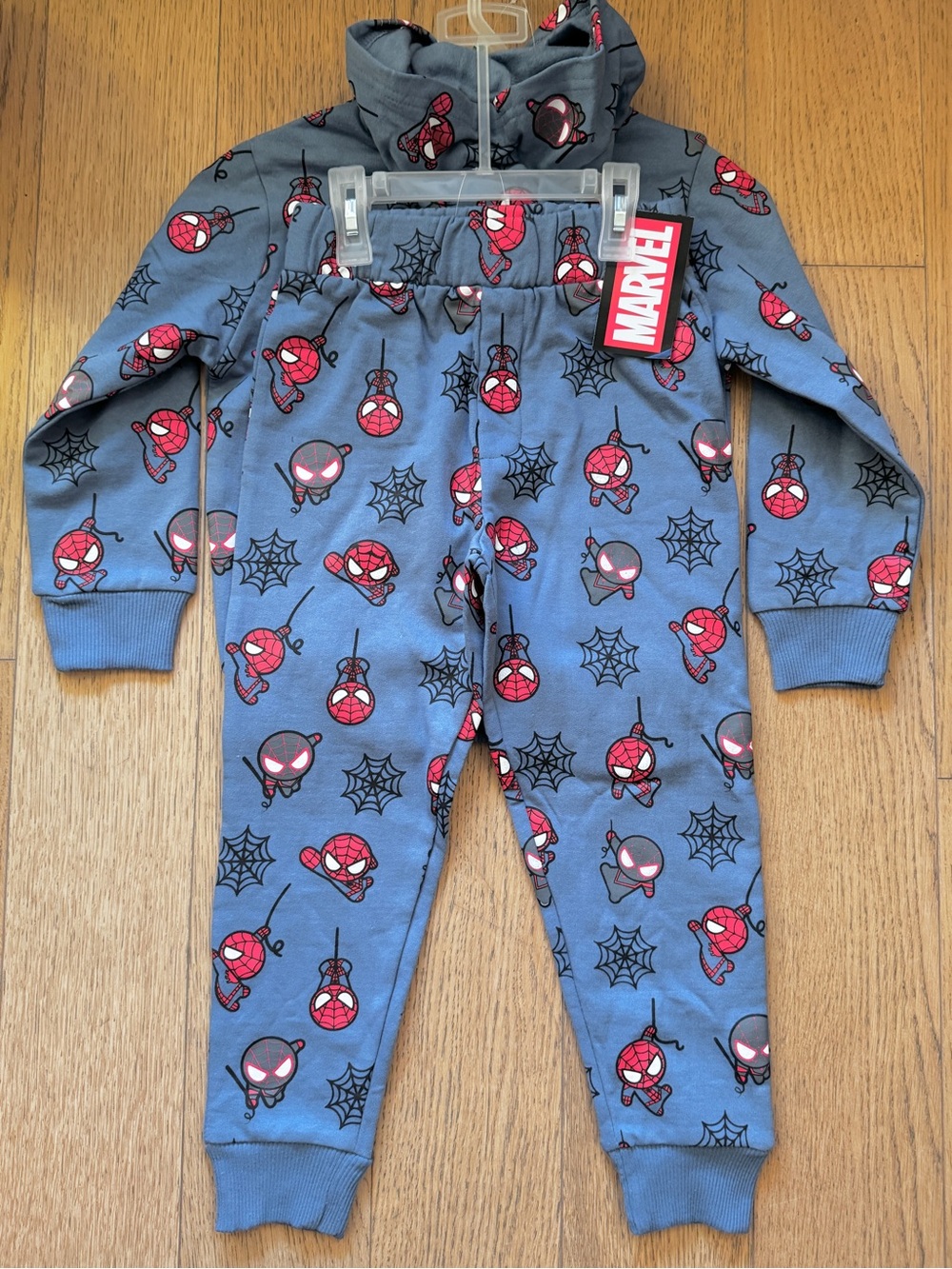 Boys Spider-Man Blue Hoodie & Jogger Fleece Set NWT - Size 5 - Picture 5 of 5